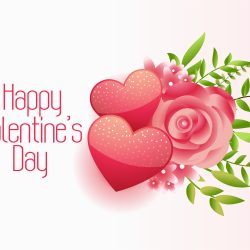Happy Valentines Day Hearts Flower Vector