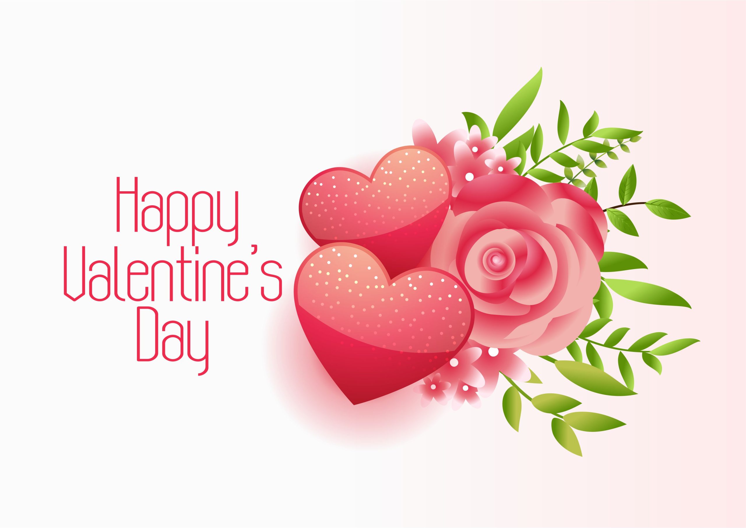 Happy Valentines Day Hearts Flower Vector