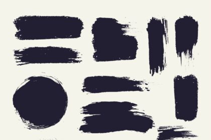 Ink Brush Stroke Collection Vector