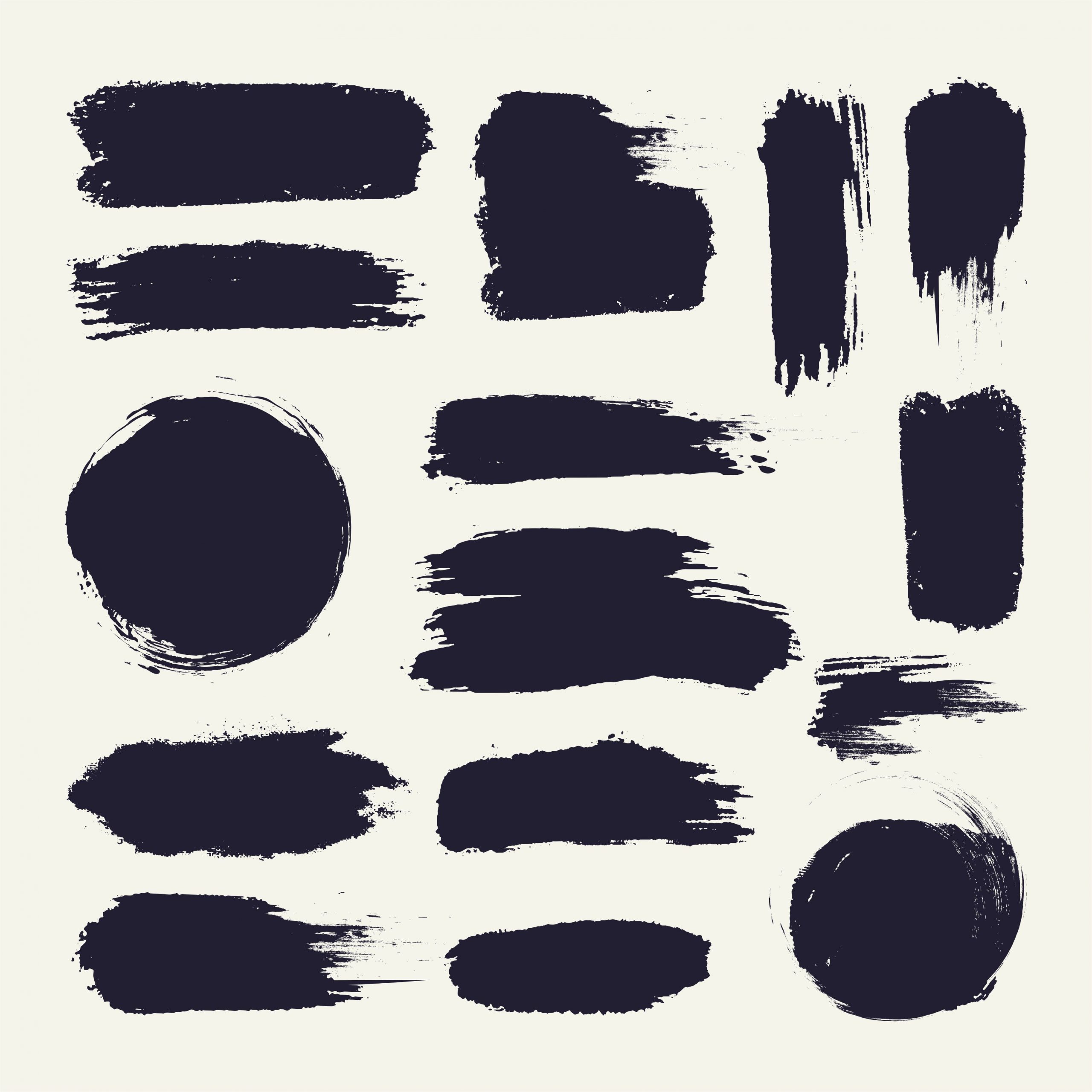 Ink Brush Stroke Collection Vector