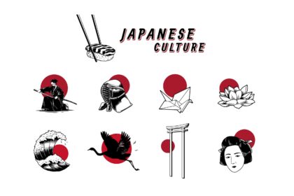 Japanese Cultural Icons Vector