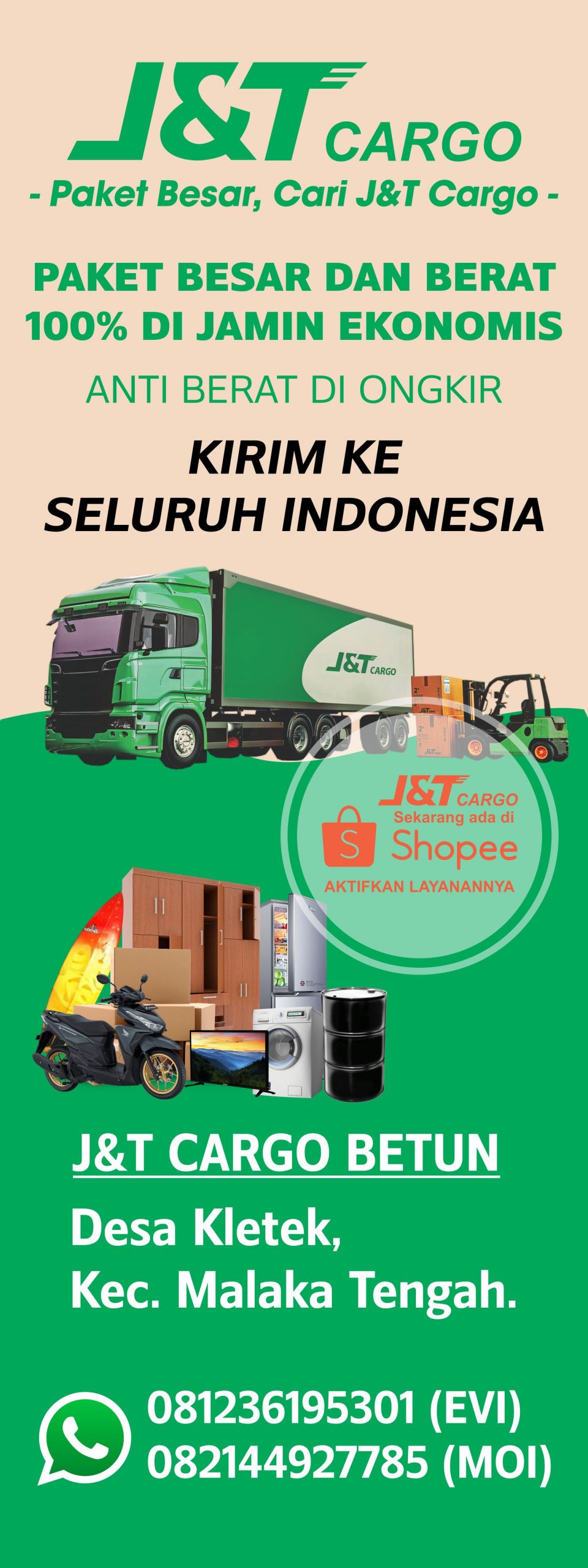 JnT Cargo Agen Betun Banner Vector