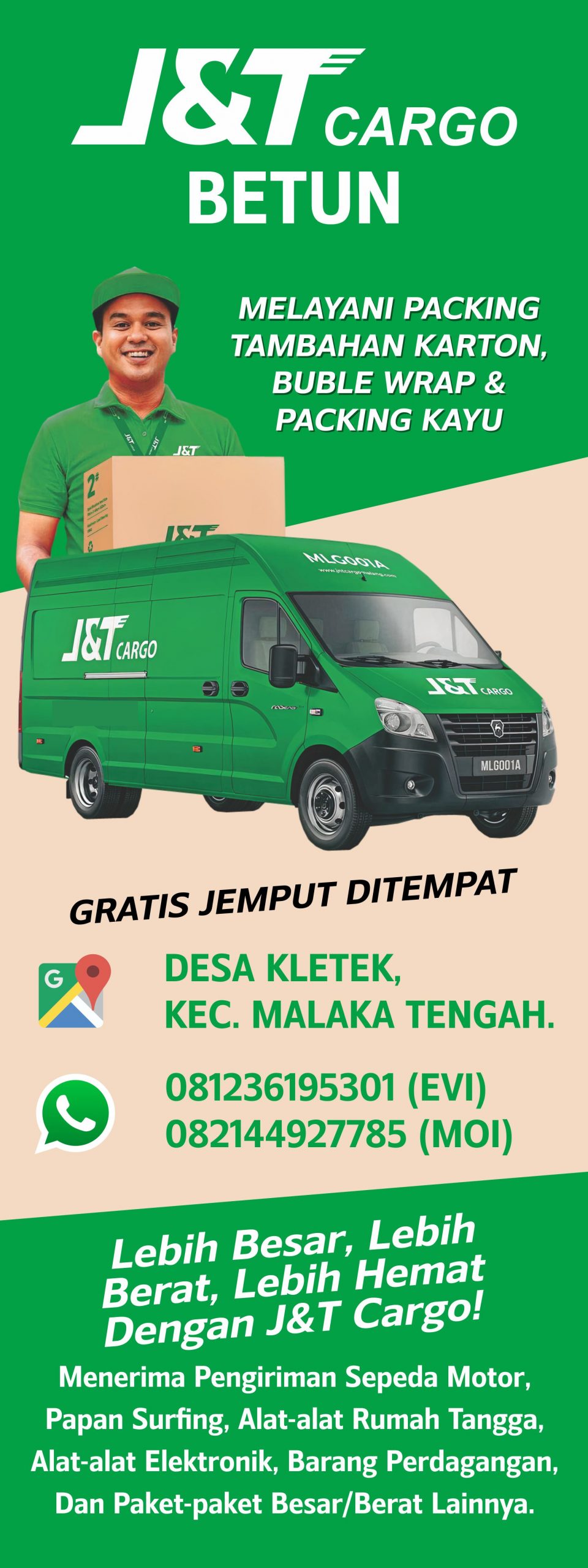 JnT Cargo Agen Betun Banner Vector