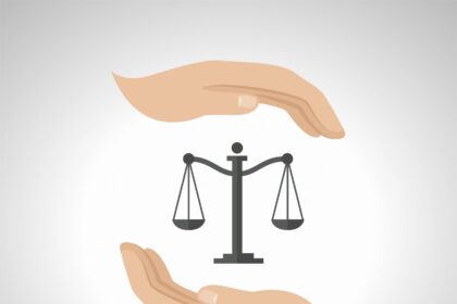 Justice Two Hands Balance Vector