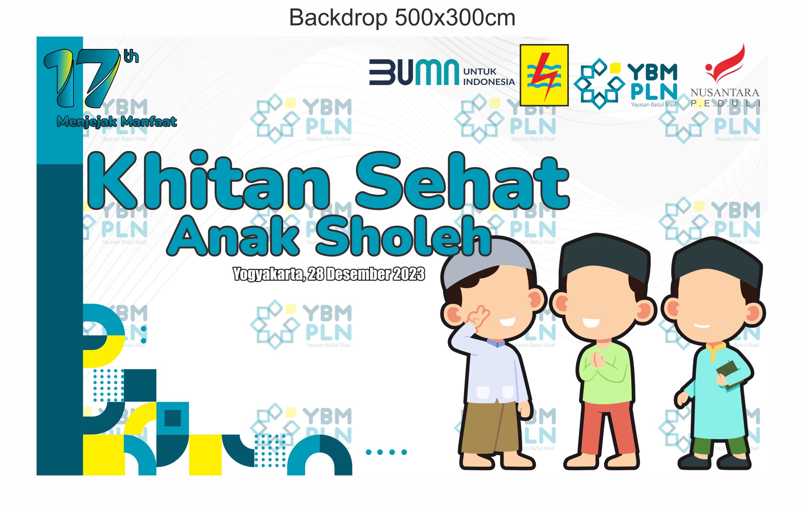 KHITAN PLN Backdrop 500x300cm Desain Vector