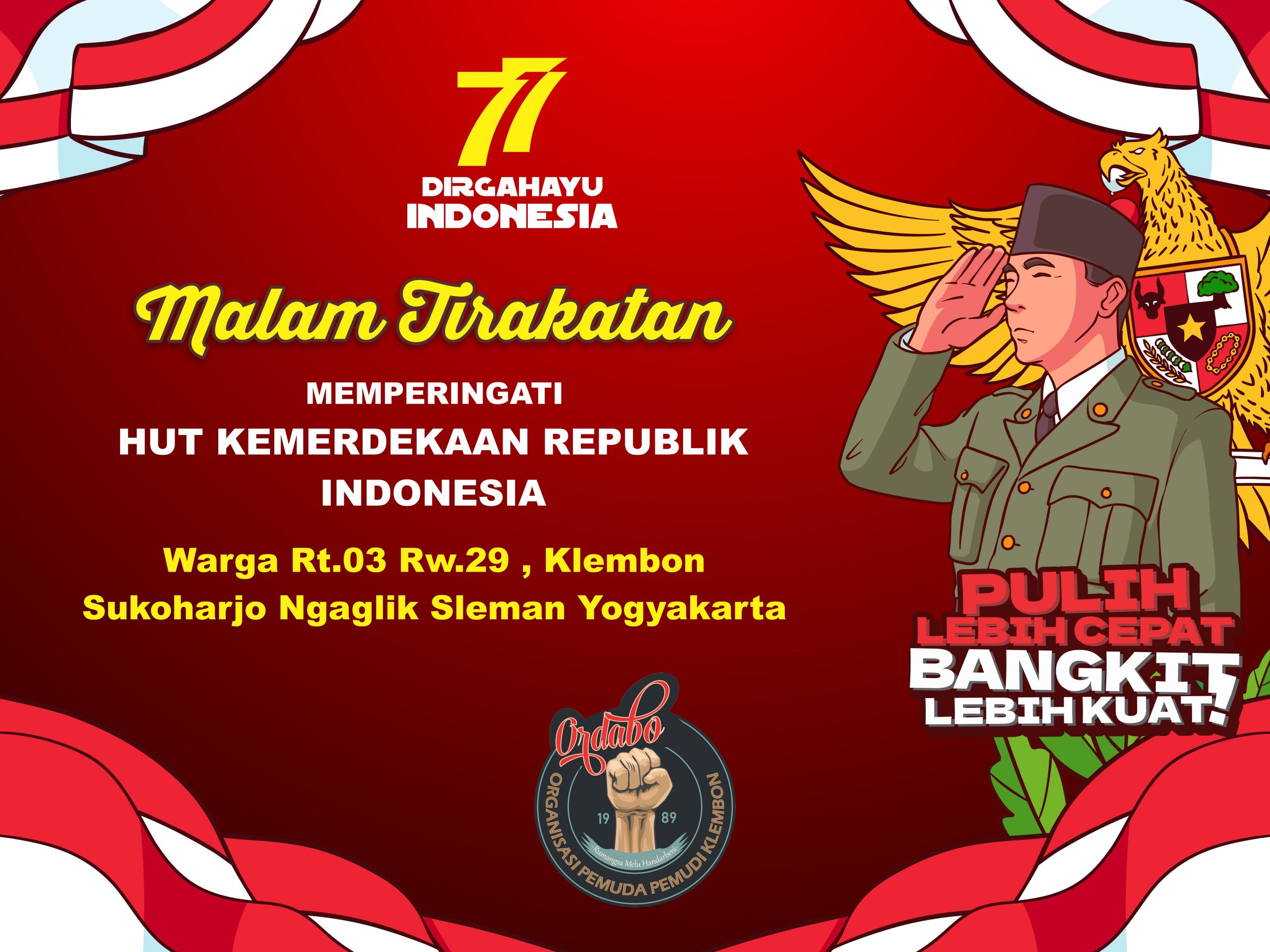 Malam Tirakatan Dirgahayu Indonesia Banner Vector