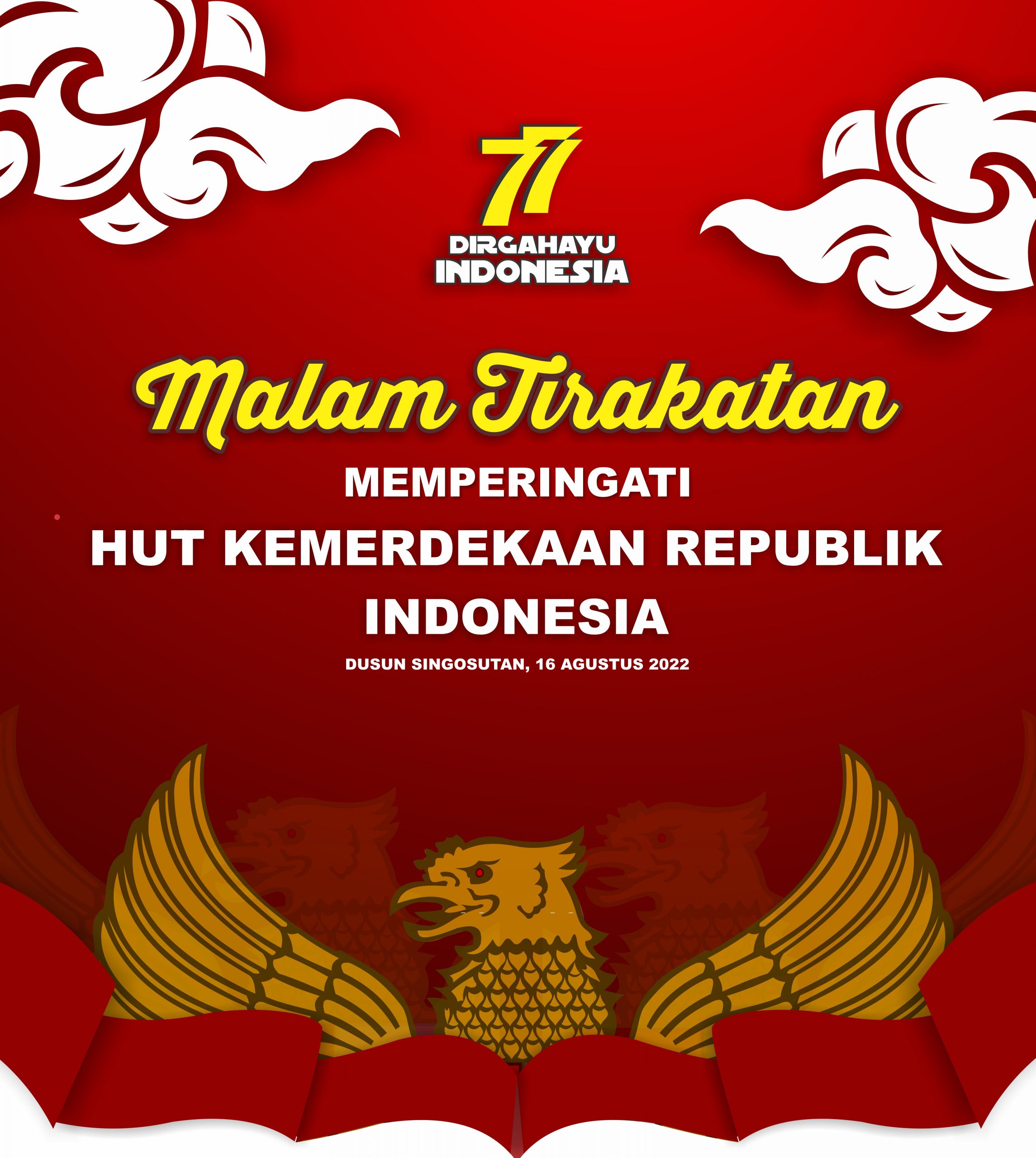 Malam Tirakatan HUT RI 77 Backdrop Vector CorelDraw