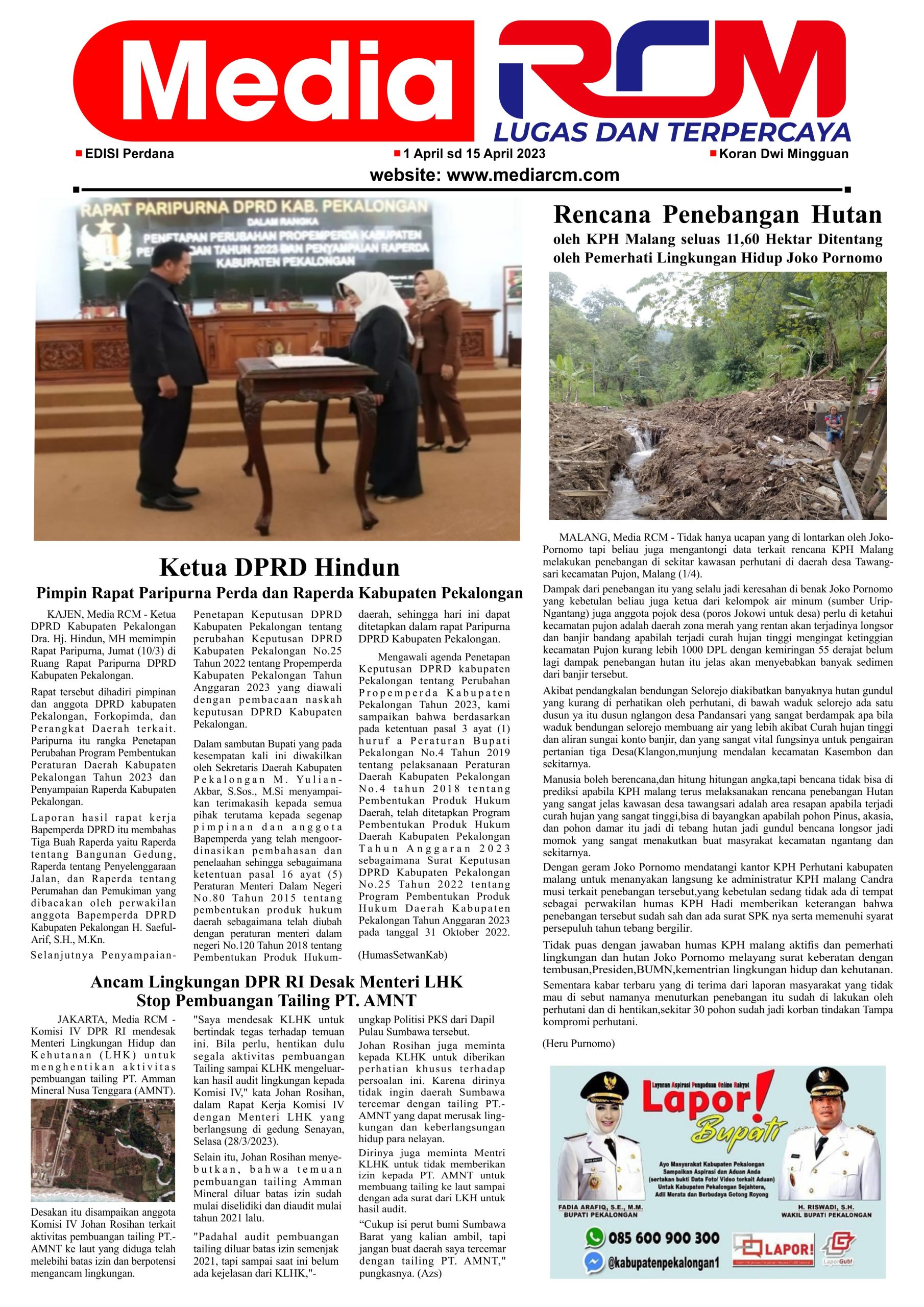 Media RCM E-Paper Edisi Perdana April 2023 Vector Design