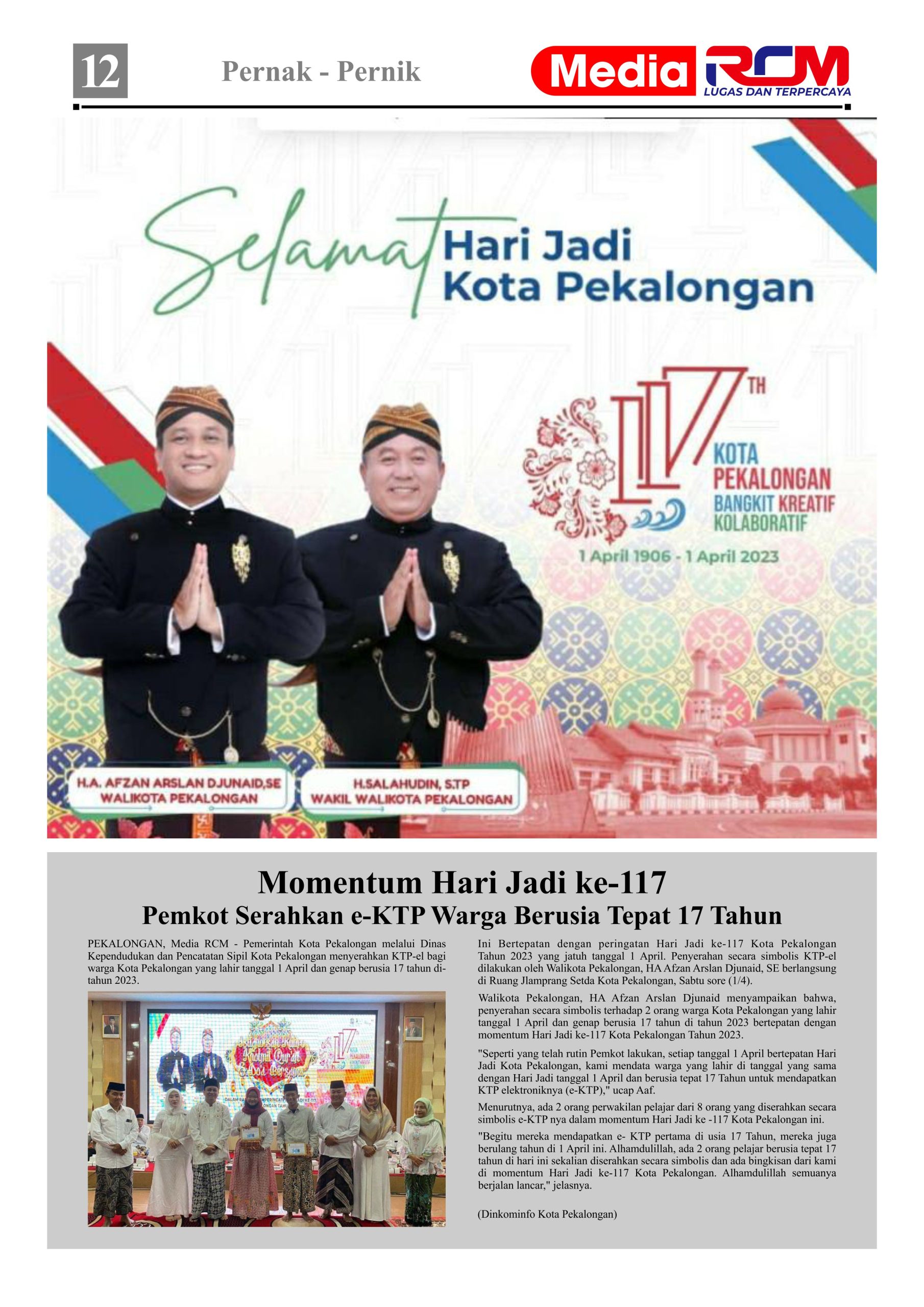 Media RCM E-Paper Edisi Perdana April 2023 Vector Design