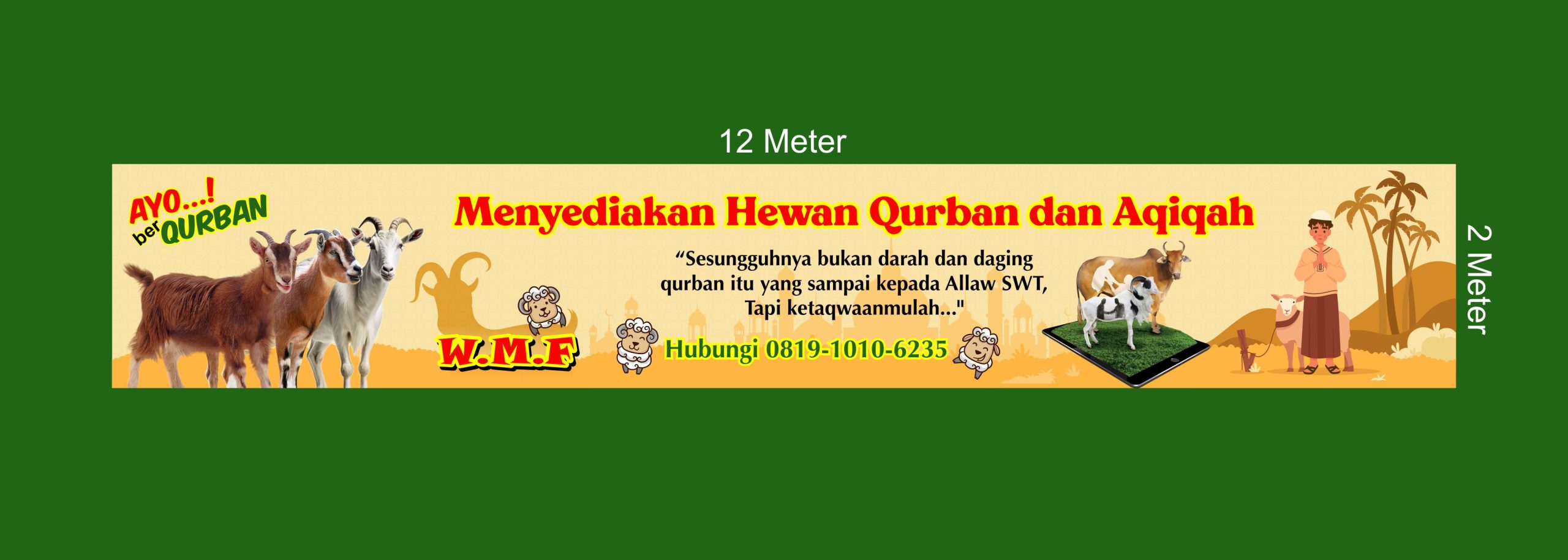 Menyediakan Hewan Qurban dan Aqiqah Banner Vector