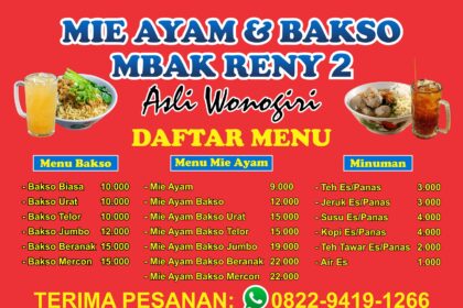 Mie Ayam dan Bakso Mbak Reny Banner Vector