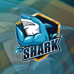 Muscled Shark Esport Gaming Vector