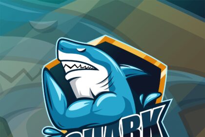 Muscled Shark Esport Gaming Vector