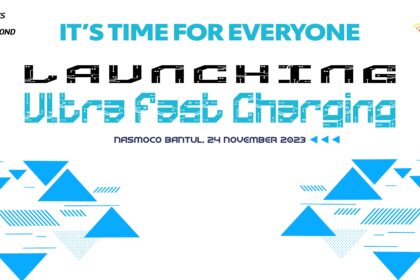 Nasmoco Backdrop Event Launching Ultra Fast Charging Desain Vector