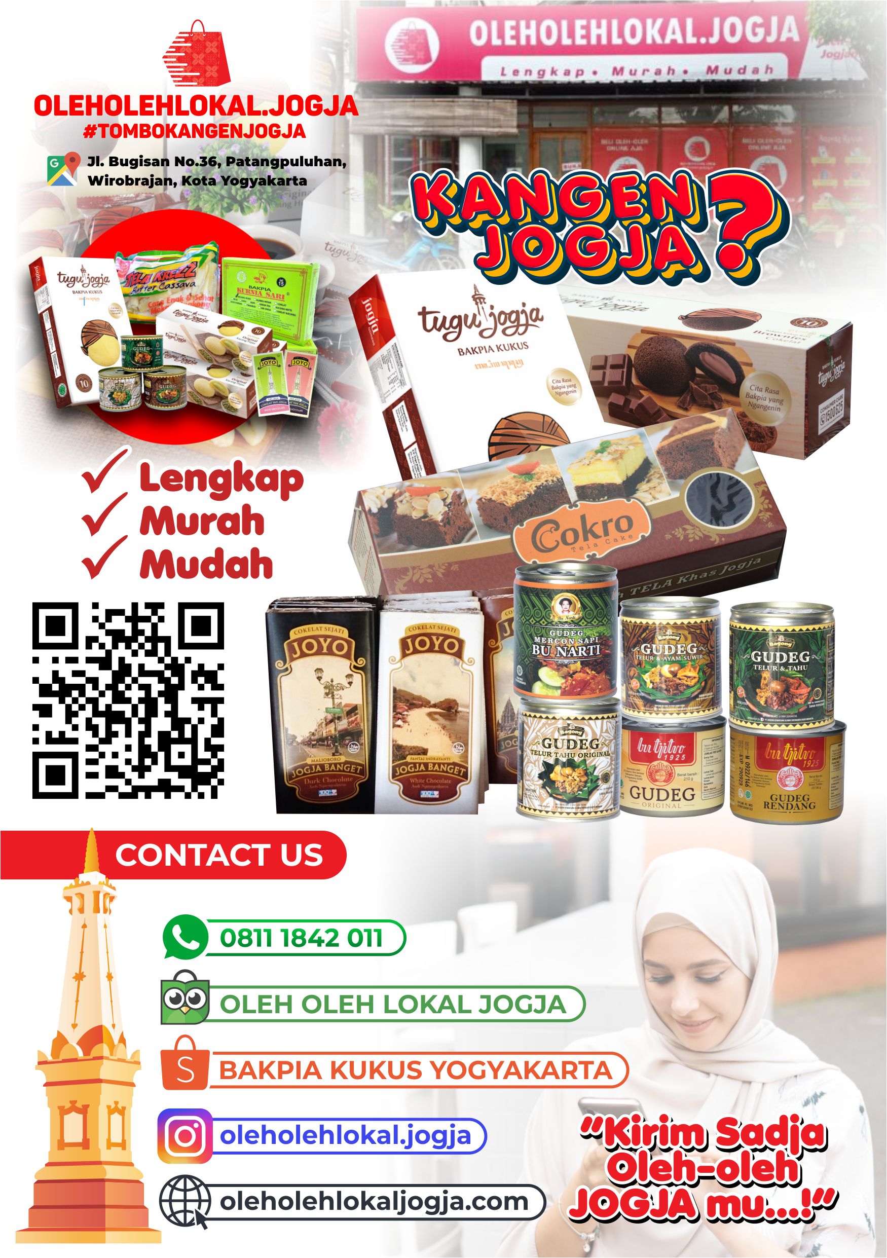 Oleh Oleh Lokal Jogja Brosur Desain Vector