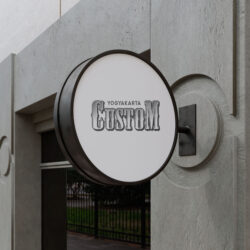 Outdoor Business Logo Neon Box Mock Up