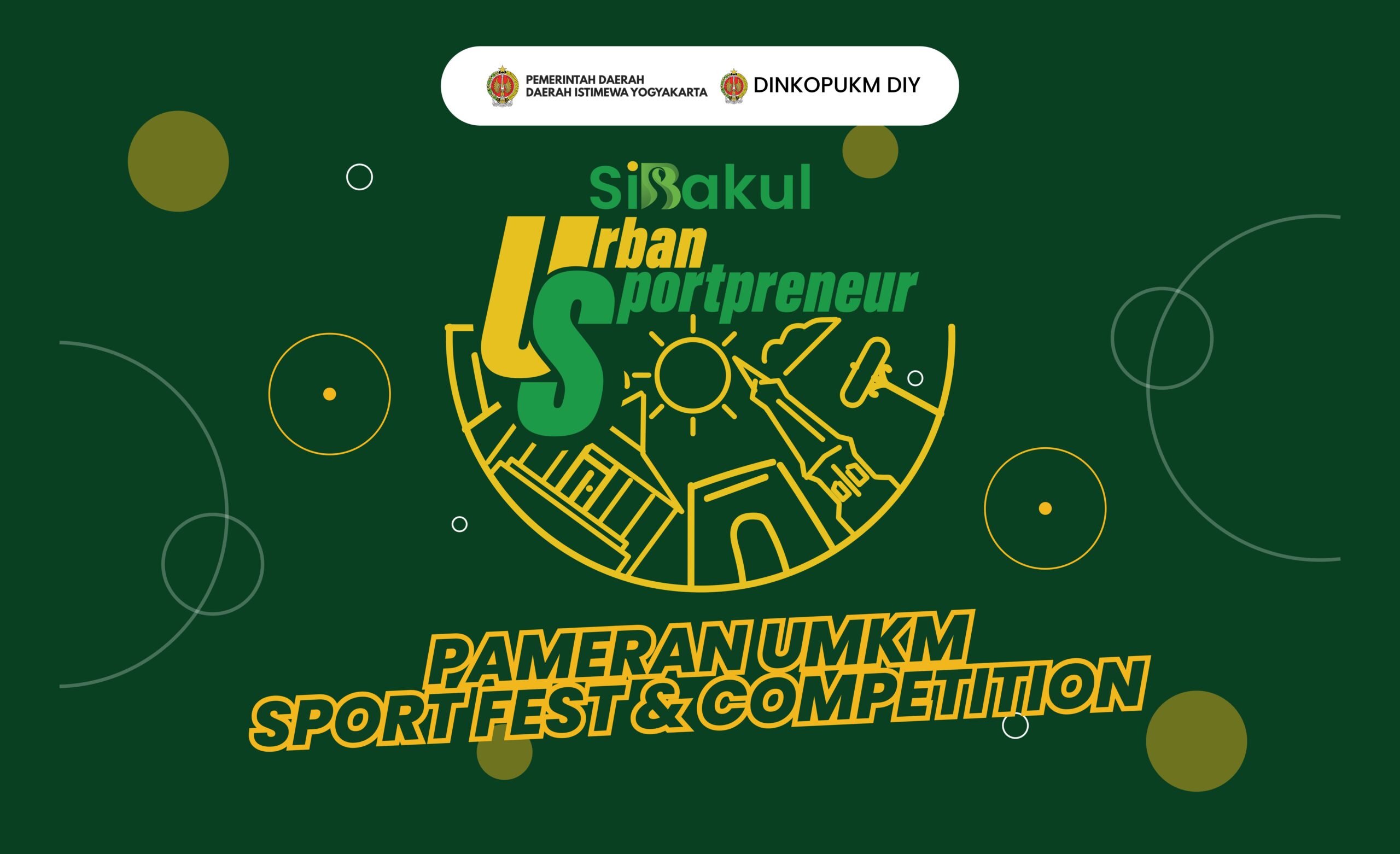 Pameran UMKM Jogja Si Bakul Urban Sportpreneur Backdrop Design