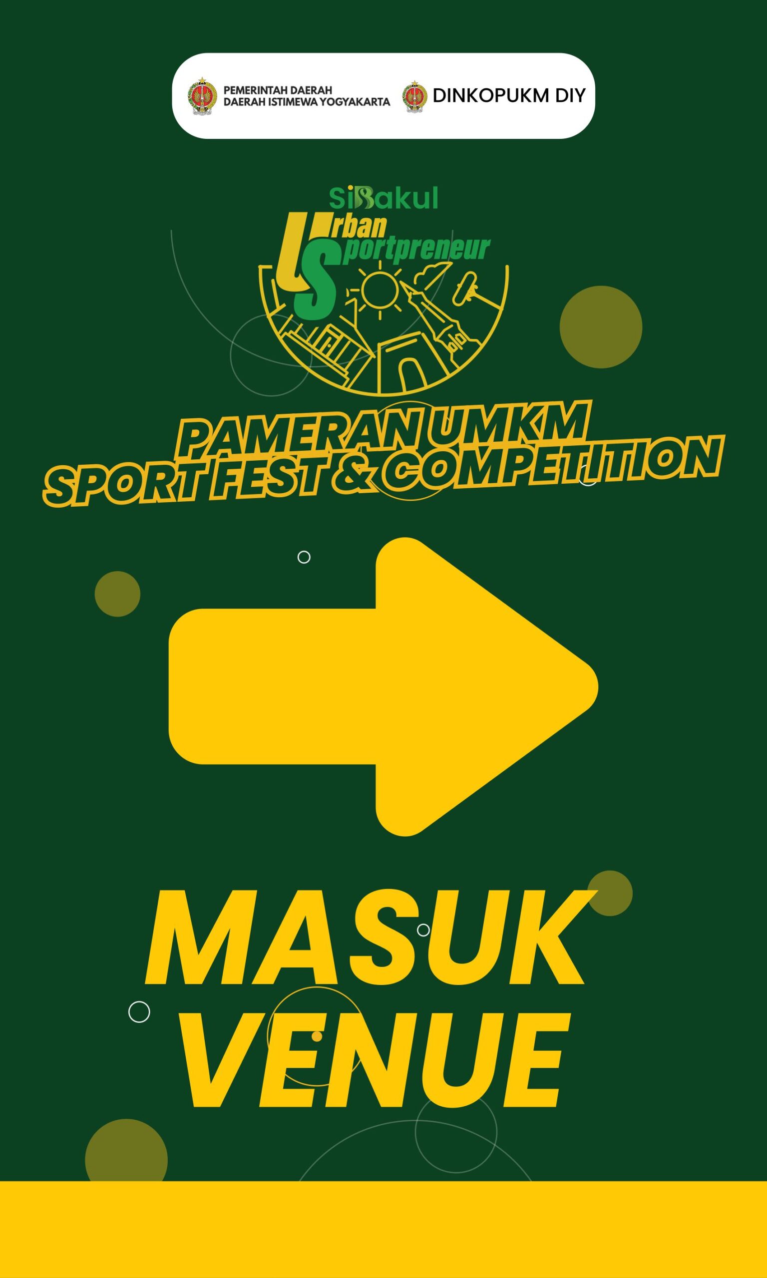 Pameran UMKM Jogja Si Bakul Urban Sportpreneur Backdrop Design