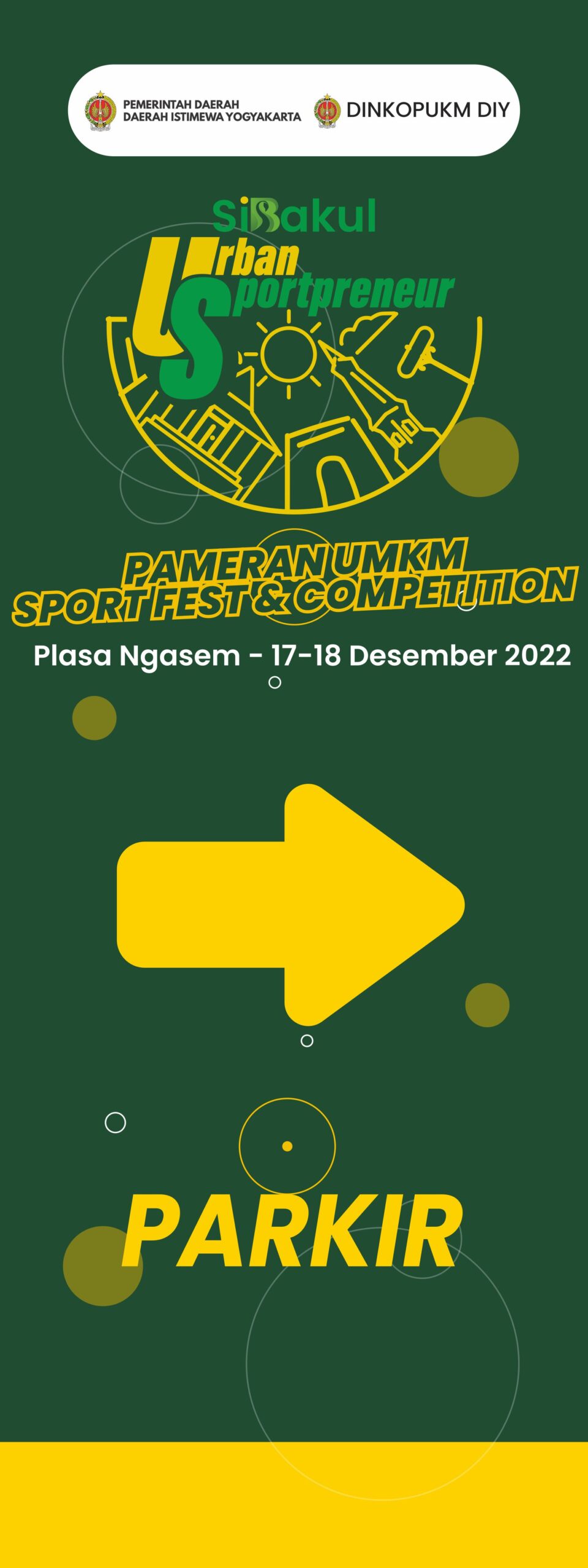 Pameran UMKM Jogja Si Bakul Urban Sportpreneur Backdrop Design