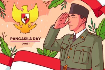 Pancasila Day Background with Soldier Salute Vector