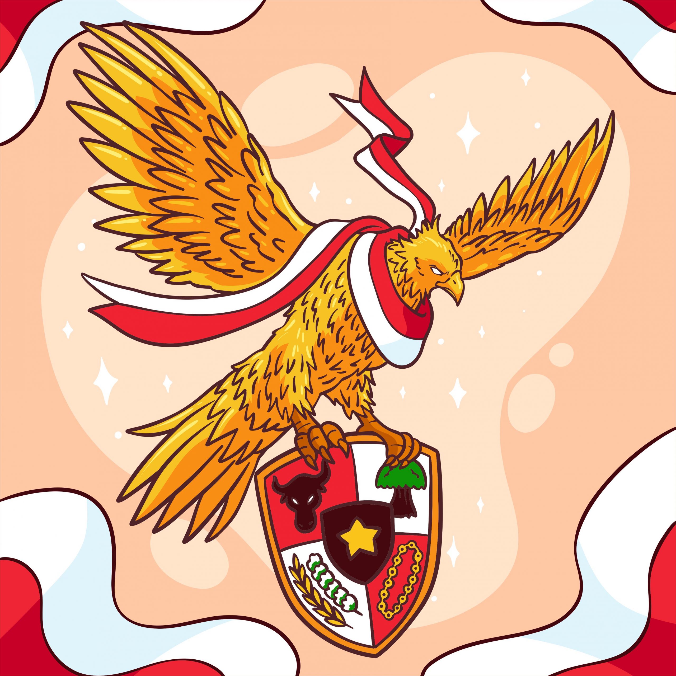 Pancasila Day Illustration With Garuda Vector