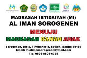 Papan Nama MADRASAH IBTIDAIYAH (MI) Al Iman Sorogenen Vector CorelDraw