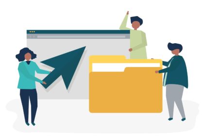 People with Data Concept Character Illustration