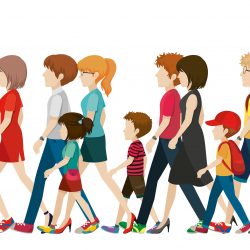 People without Faces Walking Vector