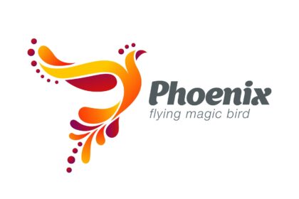 Phoenix Fairy Bird Logo Vector