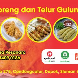 Pisang Goreng dan Telur Gulung Banner Vector