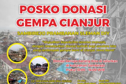 Posko Donasi Gempa Banner Design Vector