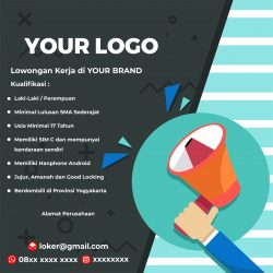 Recruitment atau Lowongan Kerja Template Design Vector