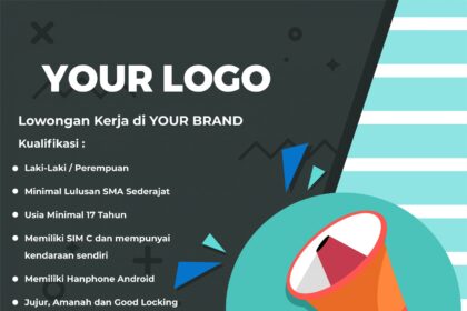 Recruitment atau Lowongan Kerja Template Design Vector