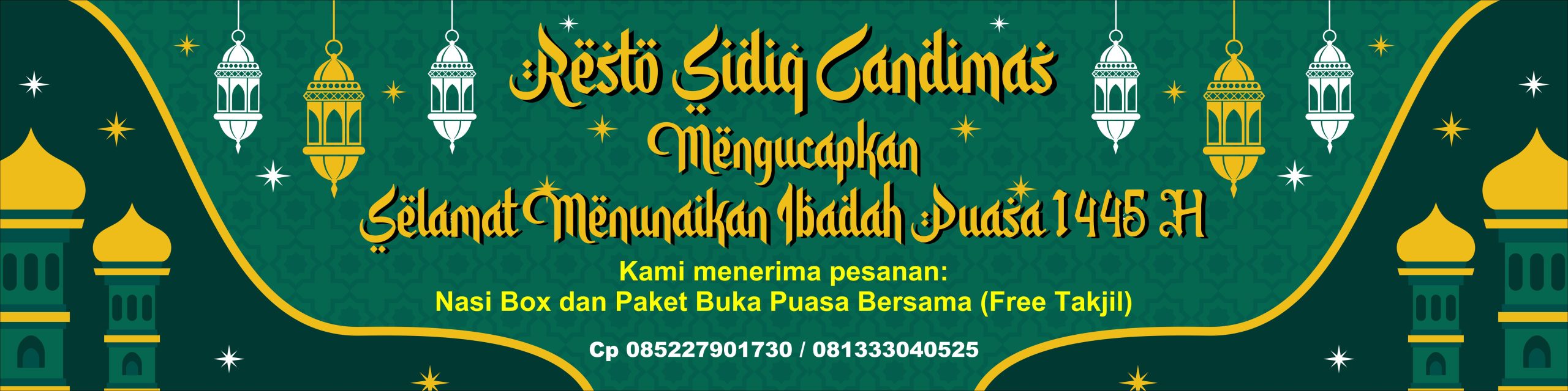Resto Banner Ramadhan 2024 - Desain Grafis, Logo, Vector, Template, Background. Resto Banner Ramadhan 2024