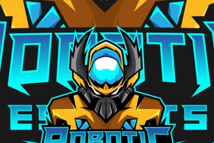 Robotic Esports Gaming Logo Design Vector