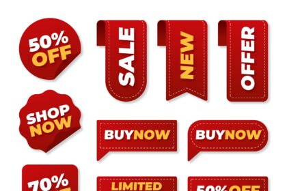 Sale Offer Badges Collection Vector