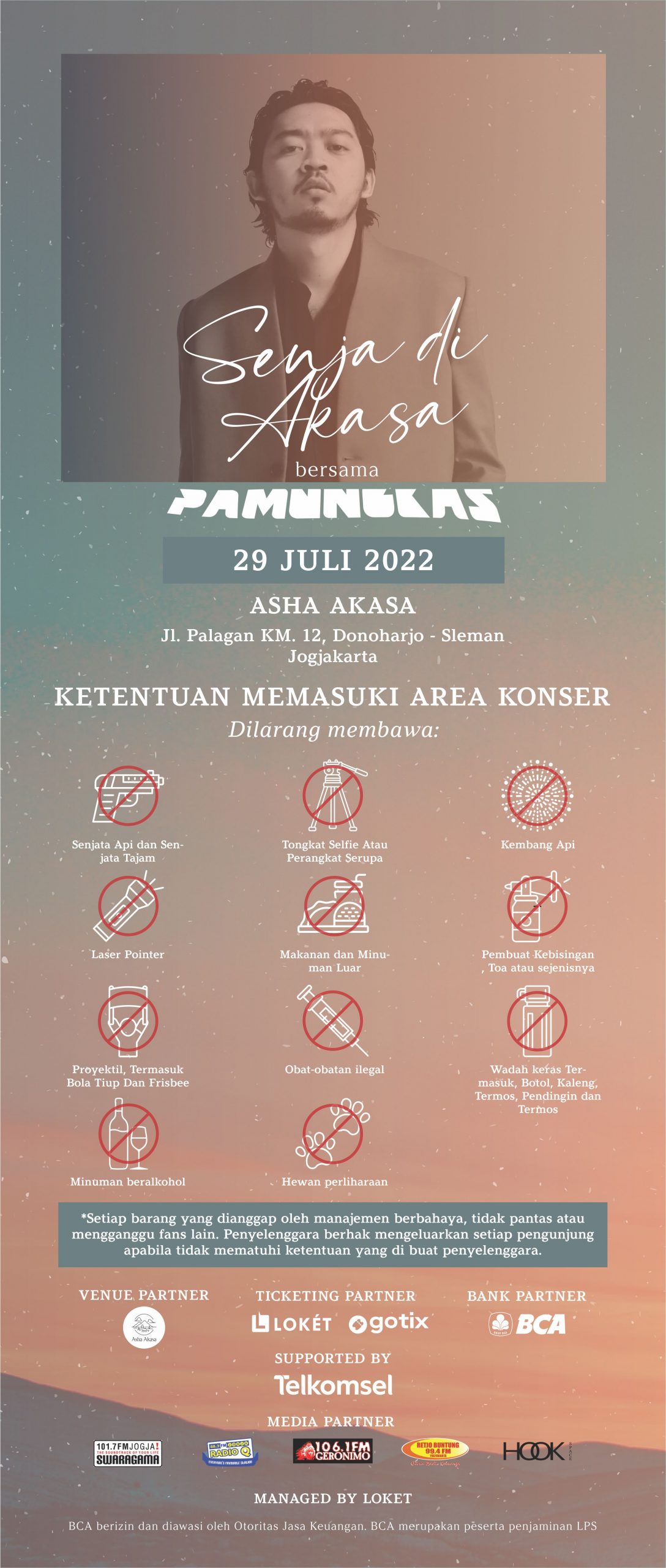 Senja di Akasa Konser RollBanner Vector