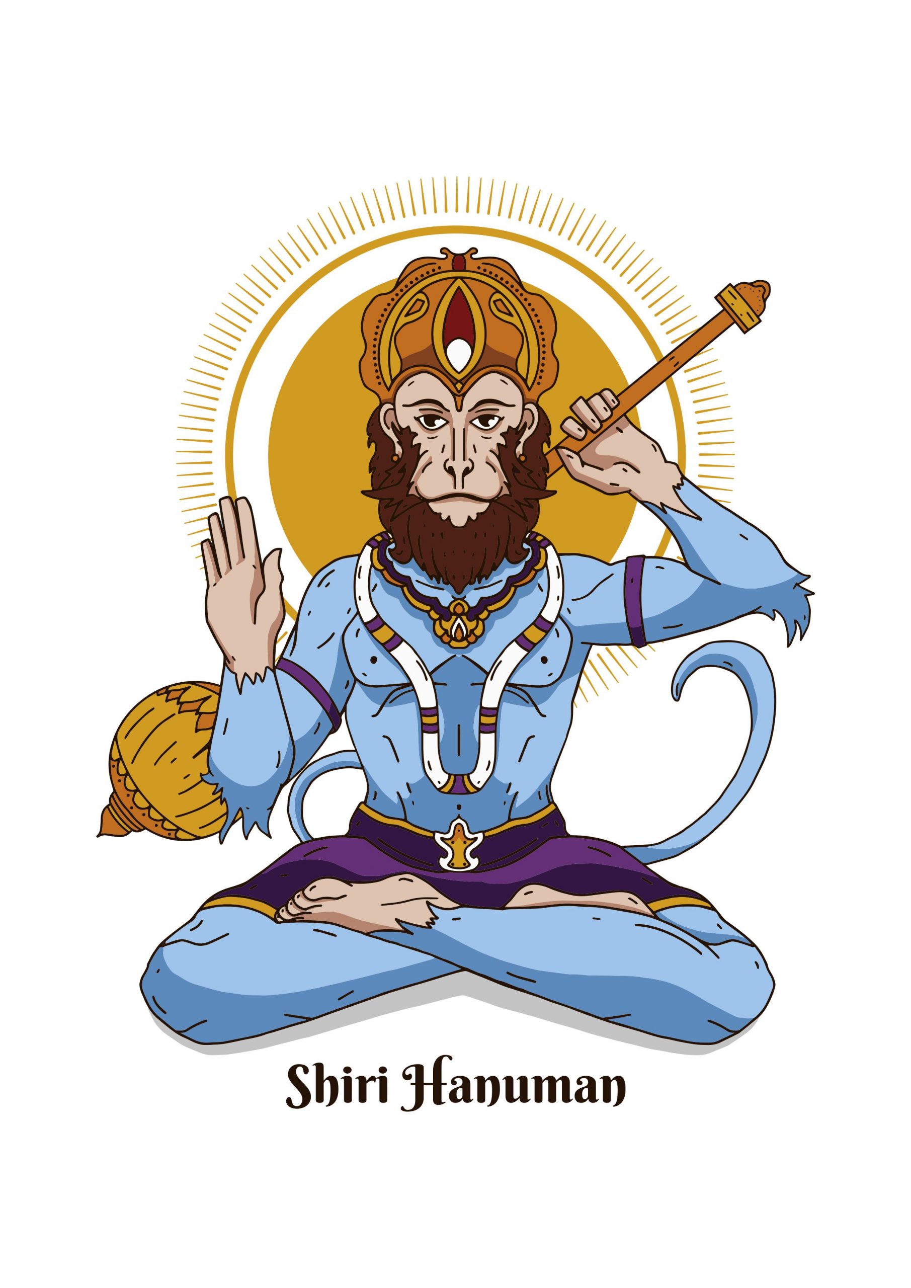 Shiri Hanuman Jayanti Illustration Vector