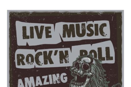 Skeleton Playing Guitar Illustration Vector