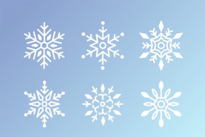 Snowflakes Christmas Set Design Vector