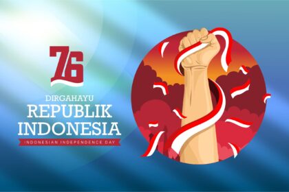Spirit Indonesia 76th Independence Day Dirgahayu Kemerdekaan Indonesia Vector