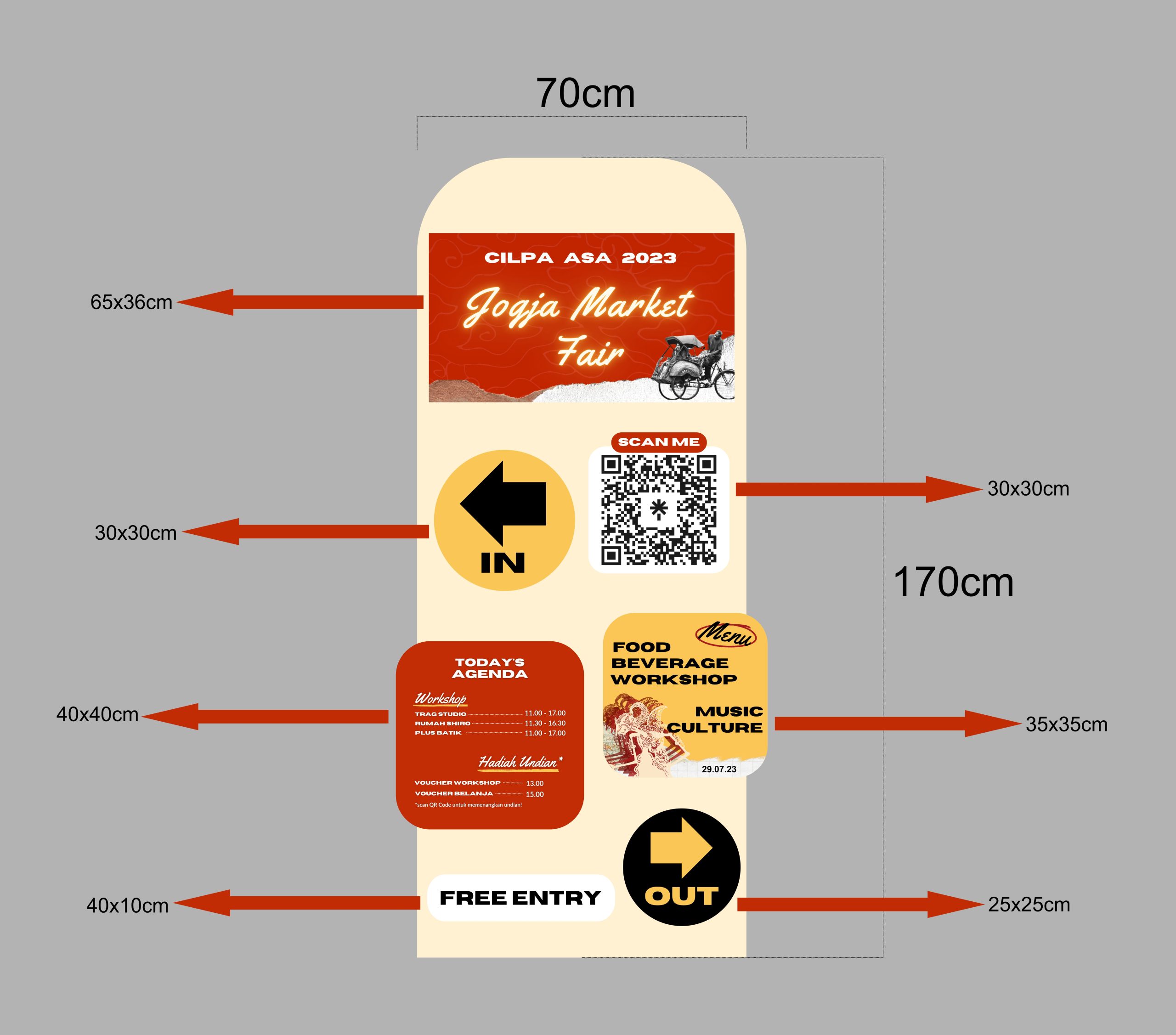 Stand Up Sign Up Desain Vector Jogja Market Fair - Desain Grafis, Logo, Vector, Template, Background. Stand Up Sign Up Desain Vector Jogja Market Fair