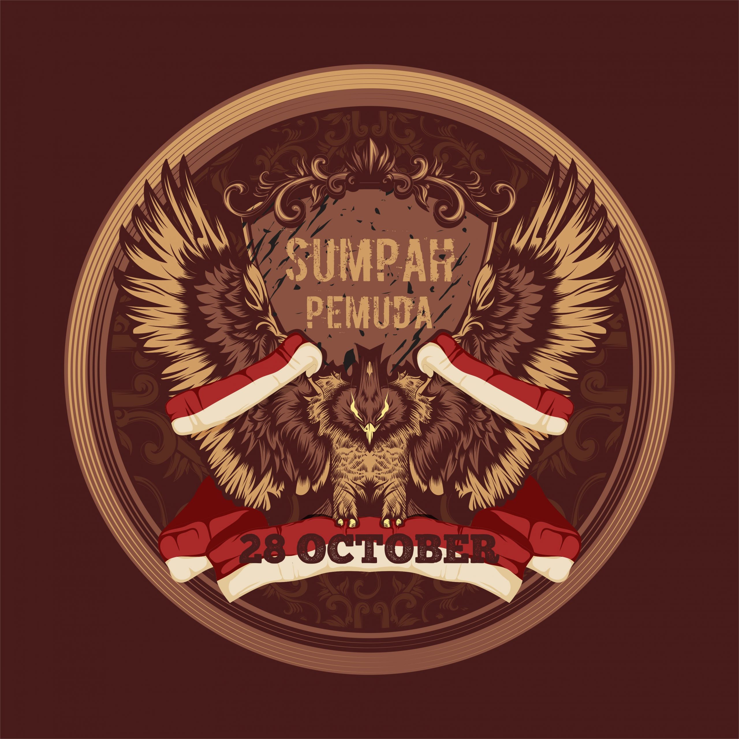 Sumpah Pemuda Vintage Concept Vector