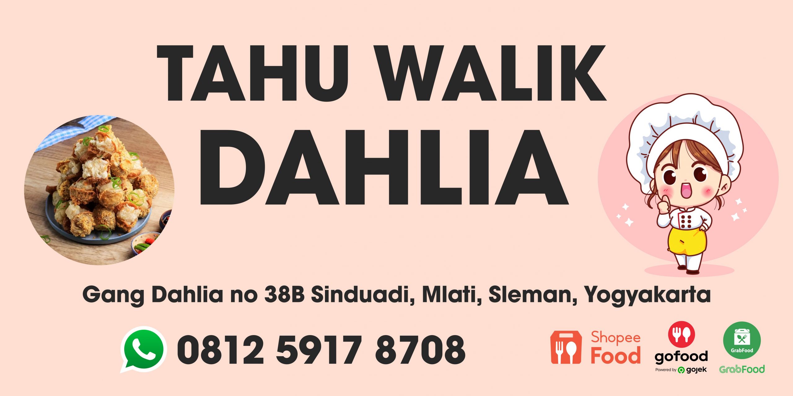 Tahu Walik Dahlia Banner Vector CorelDraw