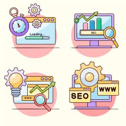 Template Bisnis Desain Analitik Strategi Pemasaran Digital Online SEO Vector