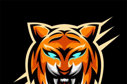 Tiger Mascot Gaming Logo Vector Design