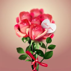 Valentines Day Red Roses Expression Love Vector Illustration