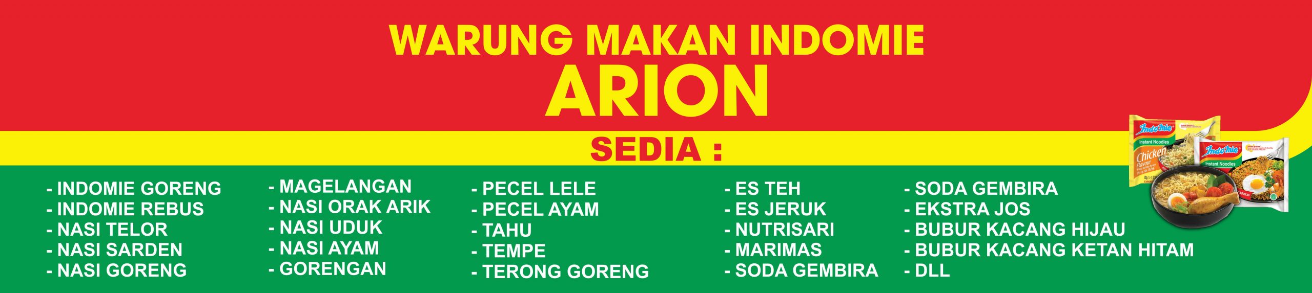 Warung Makan Indomie Arion Banner Warmindo Vector