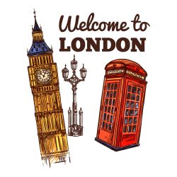 Welcome to London Travel Design Vector