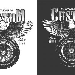 Yogyakarta Custom Motorcycles Logo Vector